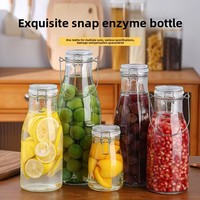 Bouteilles en verre borosilicate hermétiques à bouchon basculant 500ml/750ml/1L pour restaurants, cafés, vente au détail, emballage personnalisé avec logo
