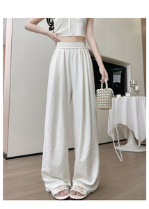 OEM New Fashion <span class=keywords><strong>pantaloni</strong></span> lunghi in seta di ghiaccio da donna <span class=keywords><strong>pantaloni</strong></span> larghi a gamba dritta <span class=keywords><strong>con</strong></span> ampie tasche per una rapida asciugatura - Product Image 2