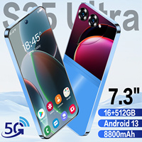 S25 Ultra Auto-Armaturenbrett GPS Smartphone 7,3 Zoll 90Hz Android 13 HD 16GB 512GB 72MP 8800mAh MTK Dimensity Octa-Core 5G CDMA Dual SIM