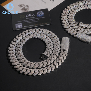 สร้อยคอแบบ Cuban Link  ขนาด 20 มม. ประดับเพชร Moissanite VVS เงินแท้ 925 สำหรับผู้ชาย สไตล์ฮิปฮอป - Product Image 6