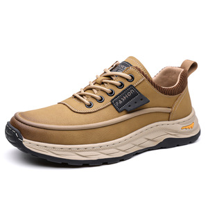 รองเท้าผ้าใบหนังลำลองผู้ชาย ส้นเตี้ย พื้นยางกันกระแทก รองเท้าทรง Chunky สไตล์ลำลอง - Product Image 5