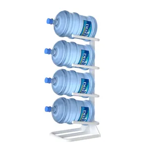 Estante de exhibición de botellas de agua, soporte de Metal de 4 niveles, 5 galones