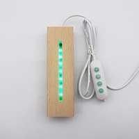 Vente flash : Support de lampe 7 couleurs, lumière nocturne RGB, support rectangulaire en bois, base lumineuse en acrylique pour chambre d'enfant