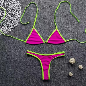 Ensemble de maillot de bain <span class=keywords><strong>bikini</strong></span> 2 pièces <span class=keywords><strong>ultra</strong></span>-léger pour femmes avec micro-soutien-gorge à bretelles transparentes et string - Product Image 2