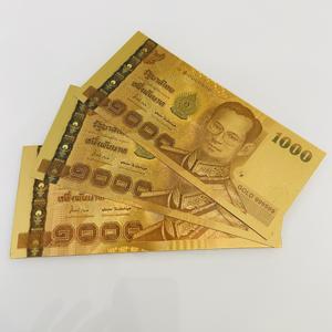 ธนบัตรทองคำไทยใหม่ 1,000 บาท รูปแบบเหรียญเงินไทย ของสะสม ของขวัญ  แผ่นทองคำ 24k - Product Image 2
