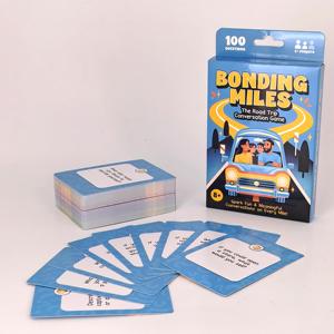 Jeu de cartes de conversation Bonding Miles Road Trip, 100 questions, 2 joueurs, à partir de 8 ans, jeu familial éducatif, papier écologique - Product Image 1