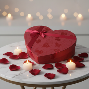 Boîte d'emballage cadeau en chocolat en forme de cœur à texture rouge personnalisée avec insertion en PET boîte en papier pour le réveillon du Nouvel An pour les chocolats - Product Image 3