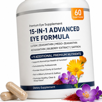Capsules de suppléments oculaires Lutéine, Zéaxanthine, Mézo-Zéaxanthine, Safran pour le soutien de la vision et la santé oculaire - Prix usine, Marque privée