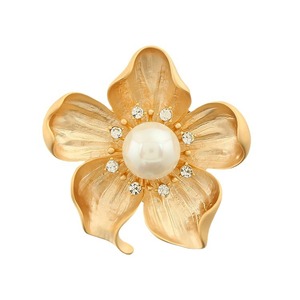 Broche de Compromiso y Boda con Diseño Retro de Flor de Camelia y Perlas, Chapado en Oro, Nuevo Modelo 2026 - Product Image 1