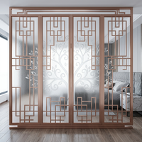 Paravent décoratif moderne en acier inoxydable 304 découpé au laser, idéal pour les mariages, les hôtels et la décoration intérieure des halls.
