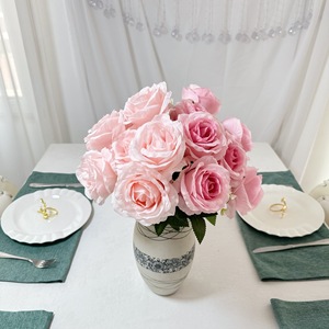 Vente chaude auditorium hôtel champ bricolage conception 9 têtes <span class=keywords><strong>Anna</strong></span> Rose roses artificielles - Product Image 3
