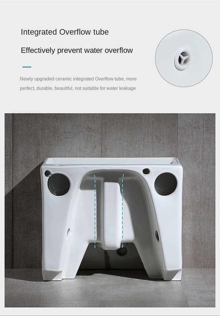 Wash Mop Pool with Drive Balcony Bathroom Geobasin Mop Ceramic Side Drainage Square Household Sink Mop Sink