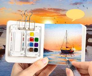 Xinyi Ar 8 couleurs grille <span class=keywords><strong>peinture</strong></span> boîte Portable carnet <span class=keywords><strong>de</strong></span> croquis <span class=keywords><strong>Palette</strong></span> aquarelle <span class=keywords><strong>peinture</strong></span> <span class=keywords><strong>Palette</strong></span> pour <span class=keywords><strong>dessin</strong></span> voyage <span class=keywords><strong>peinture</strong></span> étui cadeau - Product Image 6