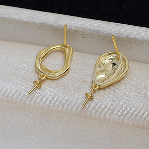 Pendientes Colgantes Barrocos de Plata S925 Wenchi para Mujer, Cuadrados Mate, Accesorios DIY con Perlas, 15833 Perlas Deformables - Product Image 5