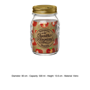 Bormioli Rocco 4 Stagioni Glass <b>Jar</b> 50 cl H 13.6 cm Ø 9 cm without Lid - Product Image 3