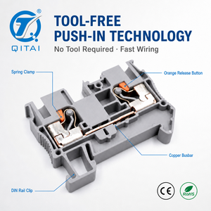 <span class=keywords><strong>QPT</strong></span> Serie 26-4 AWG Push-in Anschlussklemme mit Federverbindung für Schaltschrank, Elektroverteiler und Automatisierungsverkabelung - Product Image 1
