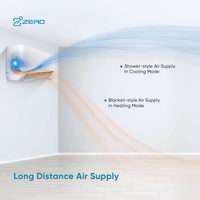 Climatisation mini-split à onduleur CC ZERO R410a 9000-36000 BTU avec refroidissement, chauffage, économie d'énergie, télécommande et contrôle Wi-Fi