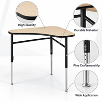 Bureau d'étude scolaire moderne en forme de toboggan, écologique, réglable en hauteur, table de classe empilable en MDF, mobilier de bureau à domicile, garantie 15 ans