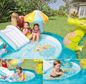 Usine Stock PVC <span class=keywords><strong>Piscine</strong></span> Gonflable Château Crocodile Dinosaure Famille Fontaine Glissière Dessin Animé Animal Structure Gonflable - Product Image 5