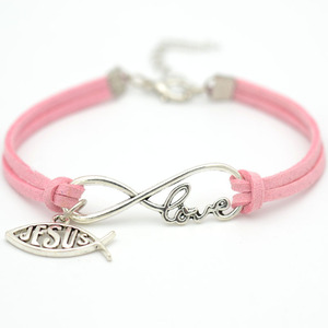 De moda infinito amor con Jesús encantos colgante trenzado <span class=keywords><strong>pulsera</strong></span> de la <span class=keywords><strong>amistad</strong></span> de Jesús pulseras - Product Image 1
