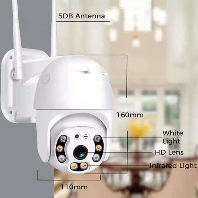 1080P Smart CCTV WiFi PTZ Security Camera with Night Vision 350 Wide Angle Indoor/Outdoor Use NVR & Cloud Support H.265/H.264