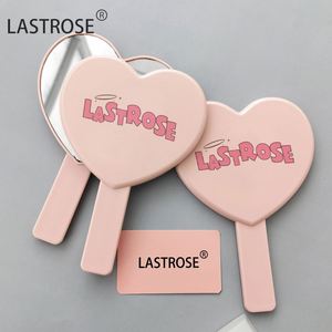 Wholesale Private logo Heart Shape Hand Held Makeup <b>Mirrors</b> Single Side Luxury Handheld Cosmetic <b>Mirror</b> - Product Image 1