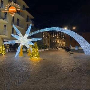 Luces Decorativas LED con Motivo de Estrella 3D para Exteriores, Personalizadas, al por Mayor, para Decoración Comercial, Festiva y Navideña - Product Image 4