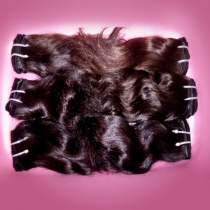 <b>Tangle</b> Free Best Selling Indian Remy Natural Hair Weaving Extensions Cuticle Aligned Machine Double Weft All Colors Suitable - Product Image 1