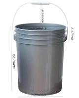 Seau en plastique de 20 l avec couvercle, qualité supérieure, HDPE sans BPA, empilable, vente en gros