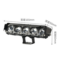 Phare avant LED de moto avec 4 perles capuchon lentille de projecteur blanc jaune double couleur modifié de loin externe