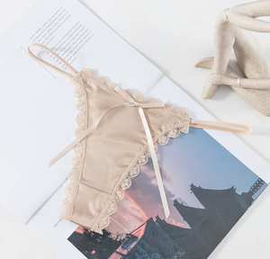 Women's Sexy Low-Rise G-<b>String</b> Thongs Underwear Lace Bow Available Large 3XL Sexy <b>Bikini</b> Stretch Briefs - Product Image 3