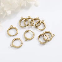 Bases de boucles d'oreilles en cuivre avec fermoirs Huggie et anneaux, accessoires de fabrication de bijoux DIY, vente en gros