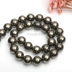Venta al por mayor DIY facetado cuentas de piedras preciosas de 3-16MM tamaño de selección <span class=keywords><strong>jaspe</strong></span> Natural cuentas redondas de pirita para la fabricación de joyas - Product Image 3