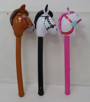 Ballon gonflable en PVC AGS en forme de tête de cheval, jouet de dessin animé sur bâton, décorations de fête d'anniversaire pour enfants, cadeau pour les 8-13 ans