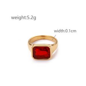 Anillo de sello minimalista clásico caliente Anillo de oro de acero inoxidable chapado en oro para mujeres y hombres - Product Image 5