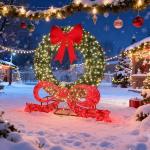 Luci LED Giganti in PVC IP65 da 3m per Decorazioni Natalizie, Babbo Natale Artificiale Cantante e Oscillante, Ghirlanda Natalizia per Centri Commerciali - Product Image 1