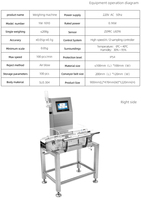 Máquina de Pesaje con Rechazador de Alta Precisión 0.1-0.3g, Fuente de Alimentación 220V, Velocidad 180pcs/min, Acero Inoxidable 304, Hecho en China