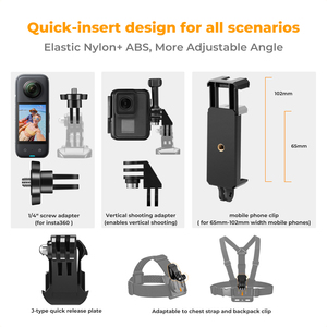 Accesorios para Cámara de Acción K&F Concept, Set Grande de Instalación Rápida, Incluye Correa para la Cabeza, Correa para el Pecho, Correa para la Muñeca, Clip para Mochila - Product Image 6