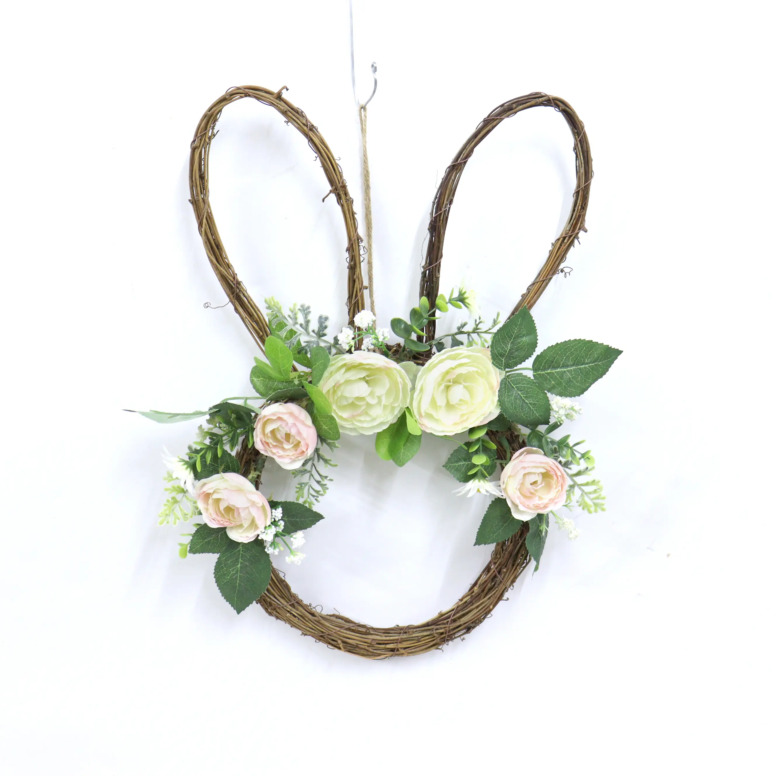 Оригинальный изготовленный на заказ искусственный Китайский Цветущий цветок в форме пасхального кролика декоративный дверной венок