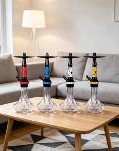 Portable Aluminum Hookah Set <b>Mirror</b> Finish <b>Star</b> Design Single Hose Shisha Smoking Gift Box - Product Image 5