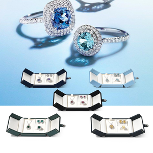 Caja de Regalo Cuadrada de Alta Gama para Anillo y Pulsera Azules, con Tapa de Cielo y Tierra, Elegante Empaque para Joyería - Product Image 5