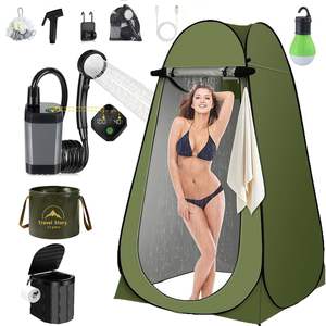 ชุดเต็นท์อาบน้ำกันน้ำสำหรับตั้งแคมป์ พร้อมปั๊มอาบน้ำแบบชาร์จไฟได้ สายยางยาว 2.35 ม. และกระเป๋าเก็บของ สำหรับใช้งานกลางแจ้ง ชายหาด และสวนหลังบ้าน - Product Image 5