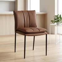 Chaise de salle à manger au design moderne pour la maison, le bureau, l'hôtel, l'école, l'appartement, revêtement en cuir synthétique PU, pieds en métal pour meubles