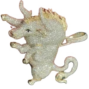 Haute qualité cygne diamant 925 argent Sterling 15ct brillant coupe Moissanite Hip Hop forme animale pendentif entièrement glacé mariage hommes - Product Image 1