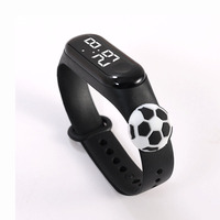 Montre électronique numérique LED pour enfants de l'école primaire, style petit ballon de football, étanche, montre de sport au poignet