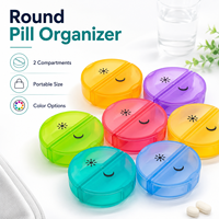 Boîte à pilules portable 7 jours en PP, compartiments colorés, organisateur de médicaments, emballage médical, usage quotidien, écologique