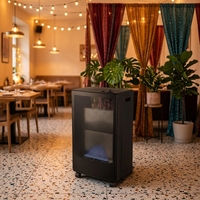 Chauffage au gaz intérieur infrarouge de luxe à 3 panneaux en céramique, flamme bleue, avec thermostat proportionnel, pour 500-999 pieds carrés