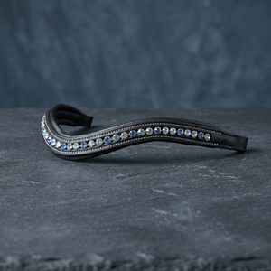Frontal en cuir de cheval de haute qualité, personnalisable en couleur et taille, avec cristaux décoratifs pour usage équestre - Product Image 2