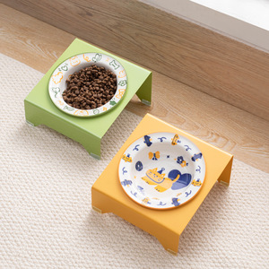 Shuo Ni Çevre Dostu Klasik Kore Modern Sert Seramik Evcil Hayvan Mama Kabı Köpek Mama Kabı Tutucu Jel Dolgulu Yuvarlak Tüm Mevsimler İçin Uygun - Product Image 1