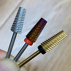 Màu tím vàng 7.0mm thon mịn mịn f móng tay khoan bit Carbide Acrylic Gel đánh bóng mài đầu móng tay khoan bit - Product Image 1